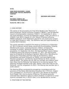 Appeal / Appellate review / Lawsuits / Legal procedure / Insurance / National Council on Compensation Insurance / Law / Financial institutions / Institutional investors