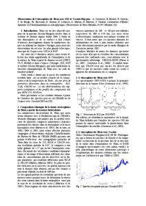 Observations de l’atmosphère de Titan avec ISO et Cassini-Huygens. A. Coustenis, B. Bézard, R. Courtin, C. de Bergh, Th. Encrenaz, D. Gautier, E. Lellouch, A. Marten, R. Moreno, S. Vinatier, Laboratoire d’Etudes Spatiales et d’Instrumentation en Astrophysique (Observatoire de Paris-Meudon, 92195 Meudon Cx)