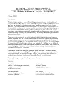 Microsoft Word - Bingaman_Amendment_Letter_02-04-09_FINAL.doc