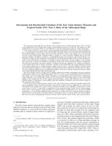 Winds / Tropical meteorology / Climate / East Asia / Monsoon / Rain / El Niño-Southern Oscillation / Wet season / Subtropical ridge / Atmospheric sciences / Meteorology / Precipitation