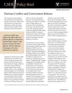 Policy Brief CSDI Policy Brief[removed]Partisan Conflict and Government Reform The 16-day government shutdown and near breach of the federal debt