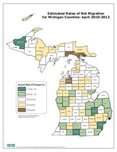Estimated Rates of Net Migration for Michigan Counties: April[removed]KEWEENAW  HOUGHTON