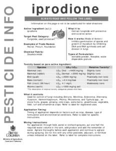 Pesticide Info Sheet - iprodione