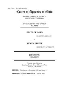 [Cite as State v. Pruitt, 2012-Ohio[removed]Court of Appeals of Ohio EIGHTH APPELLATE DISTRICT COUNTY OF CUYAHOGA