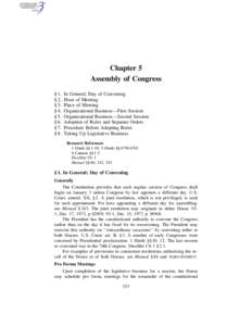 Chapter 5 Assembly of Congress § 1. § 2. § 3. § 4.