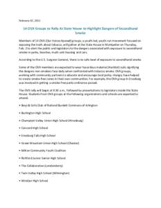 February 02, [removed]OVX Groups to Rally At State House to Highlight Dangers of Secondhand Smoke Members of 14 OVX (Our Voices Xposed) groups, a youth-led, youth-run movement focused on exposing the truth about tobacco,