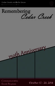 Cedar Creek and Belle Grove National Historical Park Remembering  Cedar Creek