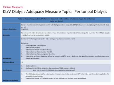 Clinical Measures Hemoglobin Greater than 12 g/dL