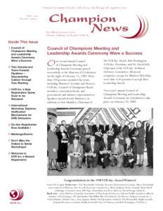 Canada’s Climate Change voluntary challenge & registry inc. April 1999 Volume 2, Issue 2 Champion News