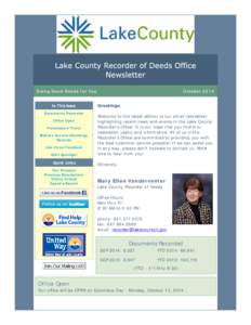 News from Lake County Recorder of Deeds Office