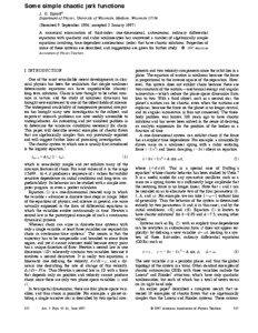Some simple chaotic jerk functions J. C. Sprotta) Department of Physics, University of Wisconsin, Madison, Wisconsin 53706