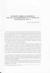 BALTASAR TEMIÑO DE BANUELOS, UNO DE LOS FUNDADORES DE LA CIUDAD DE ZACATECAS EN[removed])