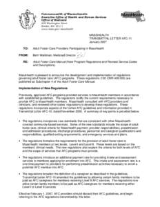 Commonwealth of Massachusetts Executive Office of Health and Human Services Office of Medicaid 600 Washington Street Boston, MA[removed]www.mass.gov/masshealth