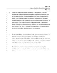 IC‐NLH‐003  Holyrood Blackstart Diesel Units Application  Page 1 of 2  1   Q. 