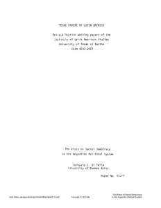 Economic ideologies / Political ideologies / Presidents of Argentina / Peronism / Third Position / Juan Perón / Social democracy / Radical Civic Union / Socialist Party / Politics / Argentina / Socialist International