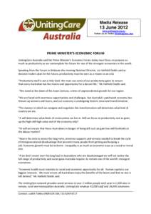 UnitingCare Australia media release