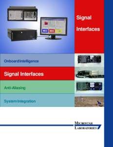 Signal Interfaces Onboard Intelligence  Signal Interfaces