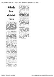 The Canberra Times (ACT : [removed]), Monday 18 December 1972, page 1 ie Kosciusko  arfc