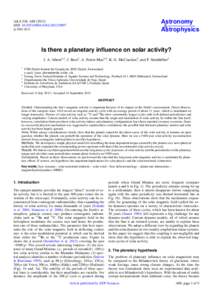 Is there a planetary influence on solar activity?