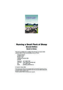 Running a Small Flock of Sheep Second Edition David G. Hinton