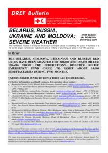 IFRC-Belarus, Russia, Ukraine and Moldova:Severe Weather-DREF Bulletin no.MDR67001[removed])