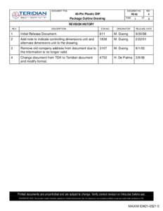 DOCUMENT TITLE  DOCUMENT NO. 40-Pin Plastic DIP