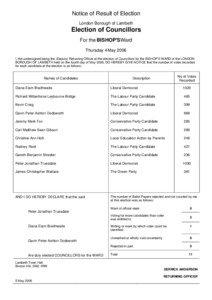 Notice of Result of Election