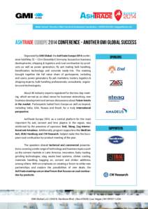 Media Contact: Ema Ene | Client Service & Development Coordinator | + |   AshTrade 2014 Conference - Another GMI Global success