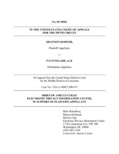 NOIN THE UNITED STATES COURT OF APPEALS FOR THE FIFTH CIRCUIT SHANNON KOHLER, Plaintiff-Appellant, v.