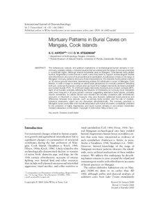 International Journal of Osteoarchaeology Int. J. Osteoarchaeol. 13: 132–[removed]Published online in Wiley InterScience (www.interscience.wiley.com). DOI: [removed]oa.667