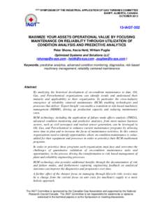 Technology / Reliability centered maintenance / Reliability engineering / Predictive maintenance / Preventive maintenance / Risk / Maintenance /  repair /  and operations / Probabilistic risk assessment / Downtime / Maintenance / Knowledge / Science