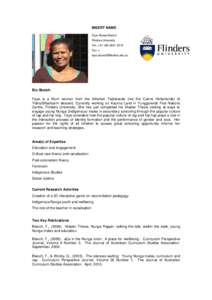 INSERT NAME Faye Rosas Blanch Flinders University Tel: +  Fax: + 