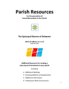 Parish Resources For the prevention of Sexual Misconduct in the Church The Episcopal Diocese of Delaware[removed]Edition (Revised)