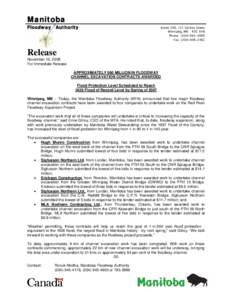 Microsoft Word - FINAL - PR - CHANNEL EXCAVATION CONTRACTS, November 13, [removed]doc