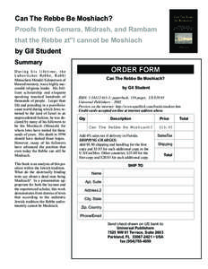 Can The Rebbe Be Moshiach? Proofs from Gemara, Midrash, and Rambam that the Rebbe zt