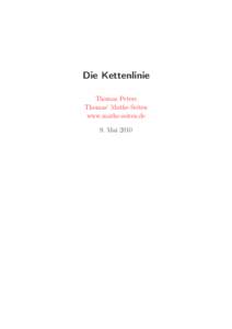 Die Kettenlinie Thomas Peters Thomas’ Mathe-Seiten