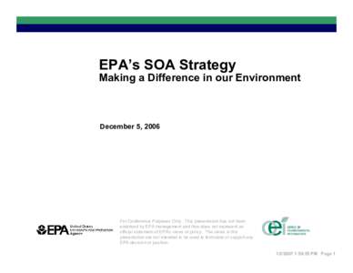 EPA’s SOA Strategy: Making a Difference in our Environment