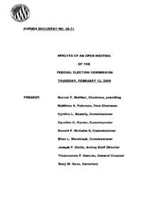 Ellen L. Weintraub / Donald F. McGahn II / Petersen / Agenda / CME Group / Politics / Government / Financial economics / Federal Election Commission / Steven T. Walther / Cynthia L. Bauerly