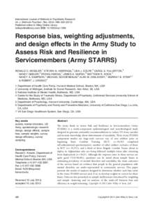 Response bias, weighting adjustments, and design effects in the Army Study to Assess Risk and Resilience in Servicemembers (Army STARRS)