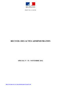 PREFET DE LA SARTHE  RECUEIL DES ACTES ADMINISTRATIFS