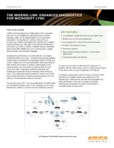 The Missing Link  Solution Brief The Missing Link: Enhanced Diagnostics for Microsoft Lync