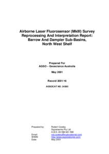 Barrow Dampier ALF Survey Interpretation Report