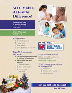 WIC Makes A Healthy Difference! Are you thinking of breastfeeding your baby?