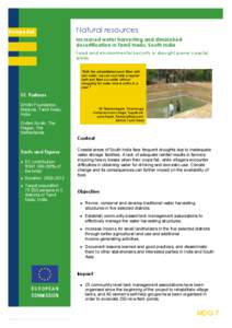 EuropeAid  Natural resources Increased water harvesting and diminished desertification in Tamil Nadu, South India  Food and environmental security in drought prone coastal