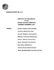 Ellen L. Weintraub / Federal Election Commission / Donald F. McGahn II / Government / Steven T. Walther / Agenda / Caroline C. Hunter / Commissioner / Year of birth missing / Cynthia L. Bauerly / Politics