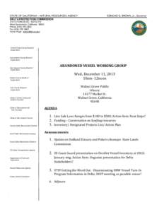 STATE OF CALIFORNIA – NATURAL RESOURCES AGENCY  EDMUND G. BROWN, Jr., Governor DELTA PROTECTION COMMISSION 2101 STONE BLVD., SUITE 210