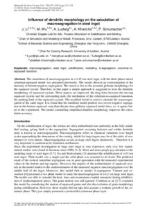 Materials Science Forum Volspp © (2014) Trans Tech Publications, Switzerland doi:www.scientific.net/MSFInfluence of dendritic morphology on the calculation of macrosegregati