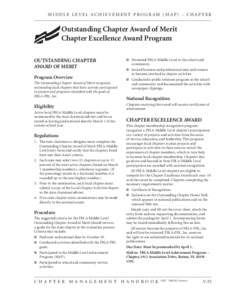 MIDDLE LEVEL ACHIEVEMENT PROGRAM (MAP) – CHAPTER  Outstanding Chapter Award of Merit Chapter Excellence Award Program