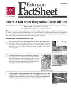 HYG[removed]Entomology, 1991 Kenny Road, Columbus, Ohio[removed]Emerald Ash Borer Diagnostic Check-Off List Joseph F. Boggs, Extension Educator, OSU Extension, Hamilton County, and Horticulture Specialist, OSU Extension C