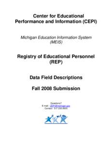 Fall 2008 Registry of Educational Personnel Data Field Descriptions